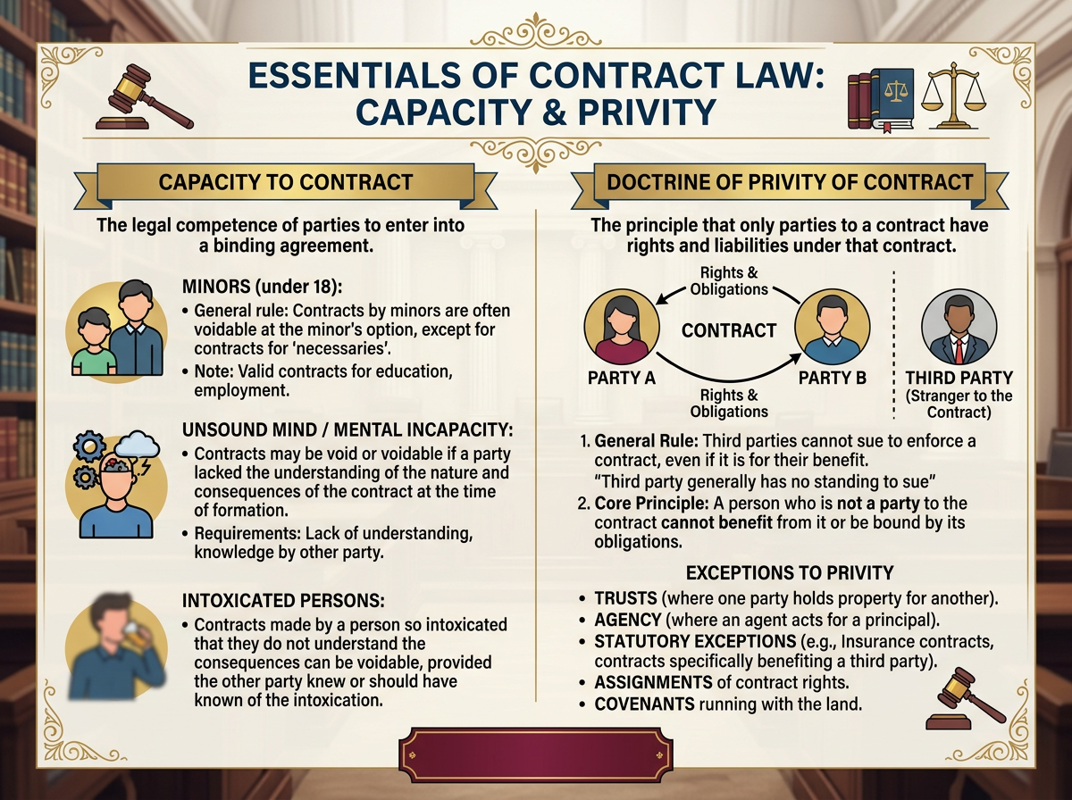 Capacity and privity of contract legal study